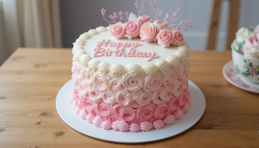 Feminine Birthday Cake