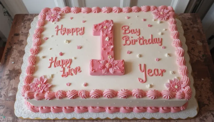 1 Year Baby Girl Birthday Cake