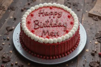 Red Birthday Cake For Men