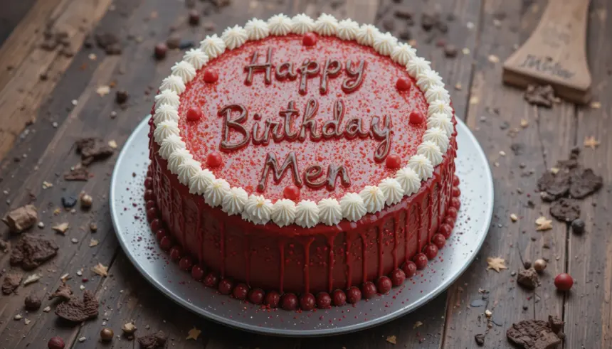Red Birthday Cake For Men