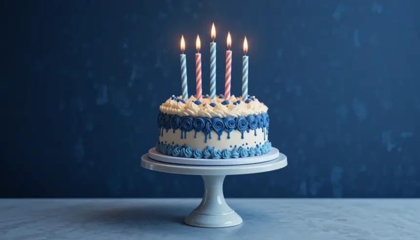Birthday Cake Navy Blue