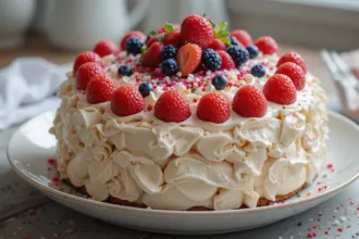Pavlova Birthday Cake