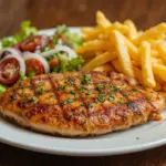 Chicken Breast With Fries And Salad