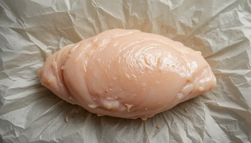 Raw Chicken Breast On Parchment Paper