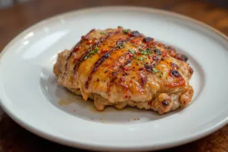 Grilled Chicken Thigh On Plate