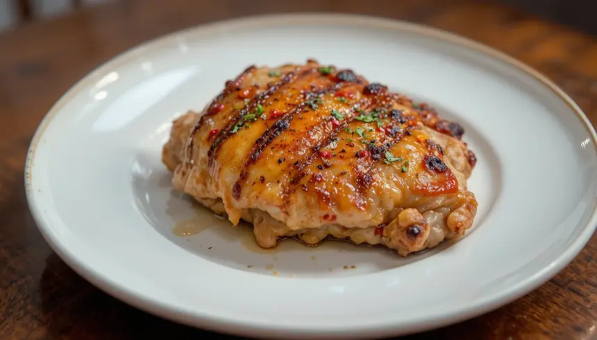 Grilled Chicken Thigh On Plate