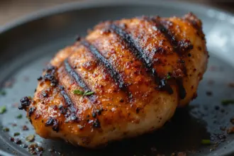 Grilled Chicken Thigh Close-Up