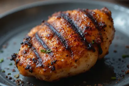 Grilled Chicken Thigh Close-Up