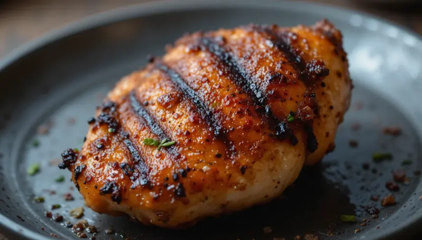 Grilled Chicken Thigh Close-Up