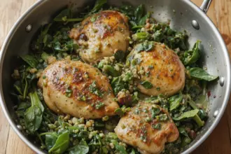 Chicken Thigh Skillet With Spinach