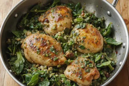 Chicken Thigh Skillet With Spinach