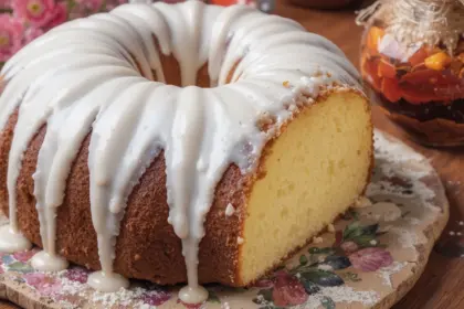 Sour Cream Pound Cake With Vanilla Glaze