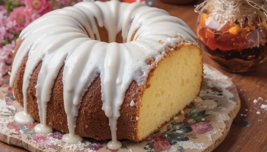 Sour Cream Pound Cake With Vanilla Glaze