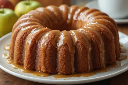 Apple Pound Cake With Caramel Sauce