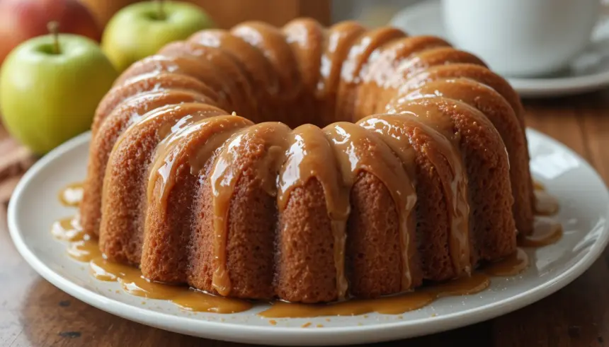 Apple Pound Cake With Caramel Sauce