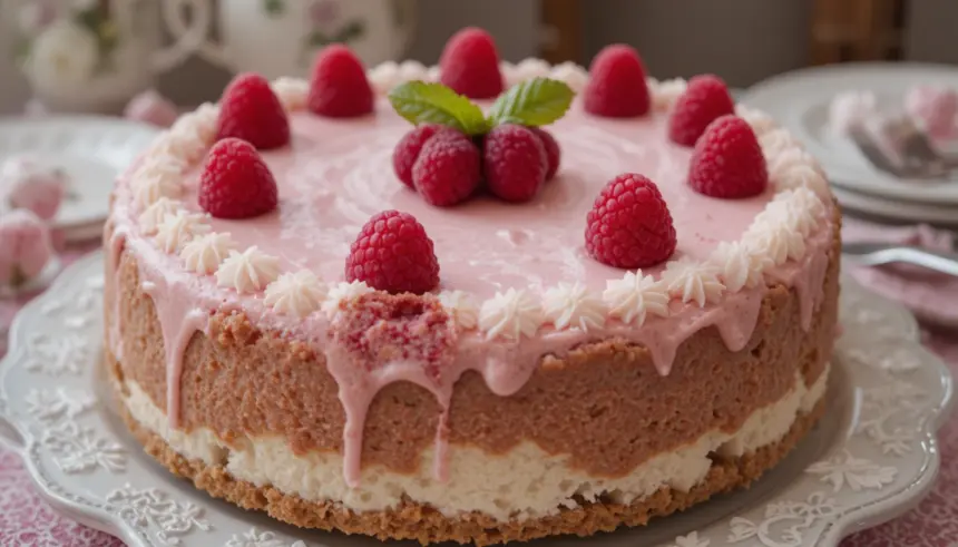 Raspberry Cheesecake With Pound Cake Crust