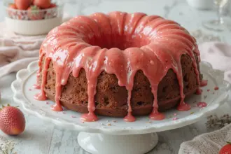 Strawberry Pound Cake With Strawberry Glaze