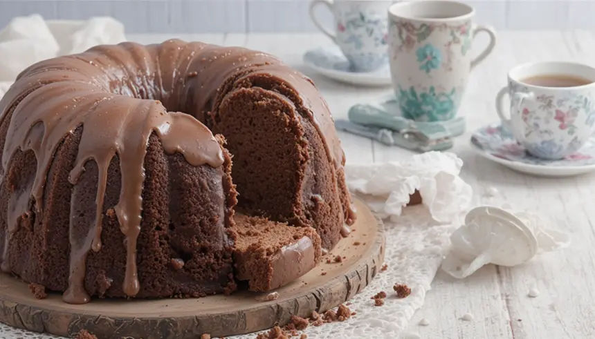 Chocolate Pound Cake With Fudge Icing