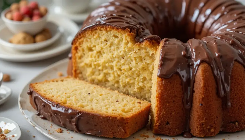Pound Cake With Chocolate Icing