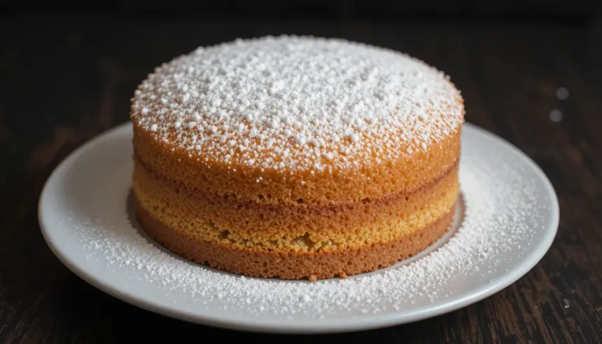 Plain Sponge Cake With Powdered Sugar