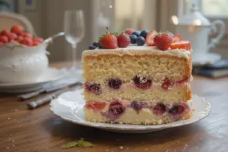 Victoria Sponge Cake With Fruit