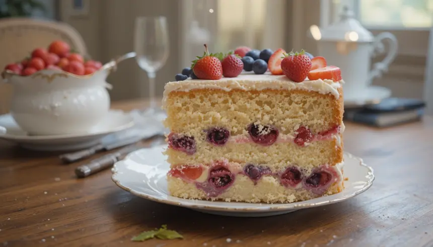 Victoria Sponge Cake With Fruit