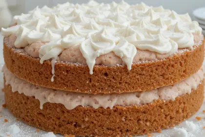 Sponge Cake With Whipped Cream