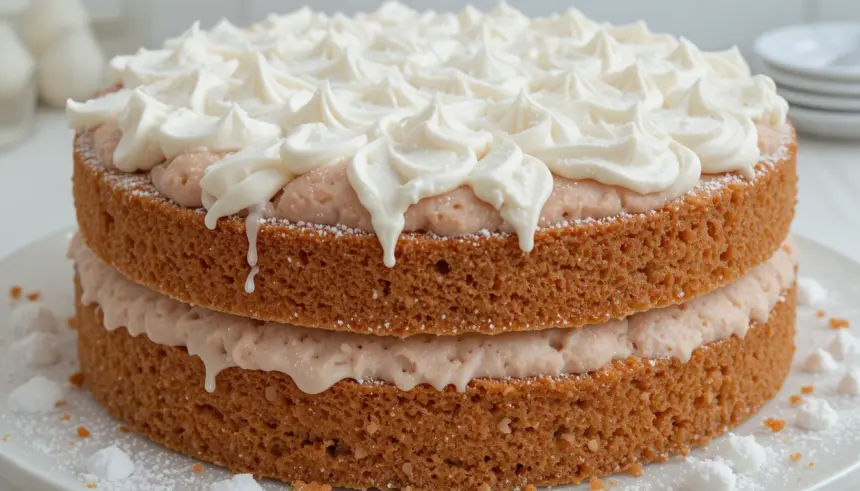 Sponge Cake With Whipped Cream