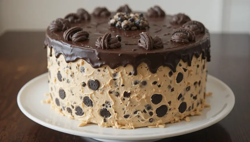 Oreo Cookie Cake With Chocolate Frosting