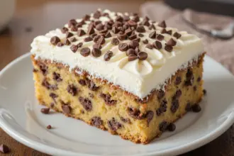 Chocolate Chip Cake With Whipped Cream