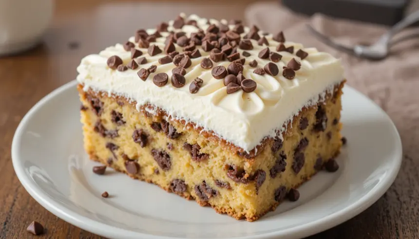 Chocolate Chip Cake With Whipped Cream