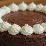 Chocolate Cake With Whipped Cream Border
