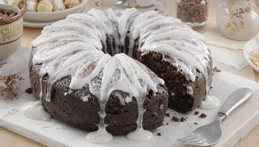 Eggless Chocolate Cake With Icing