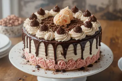 Ice Cream Cake With Chocolate Decorations