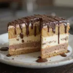 Layered Ice Cream Cake With Chocolate Drizzle
