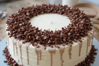 Decorative Cake With Chocolate Shavings