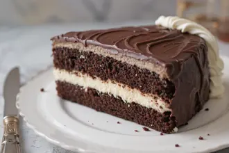 Chocolate-Covered Cake With Whipped Cream