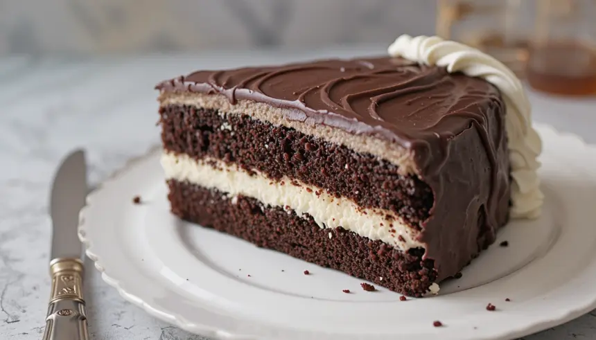 Chocolate-Covered Cake With Whipped Cream