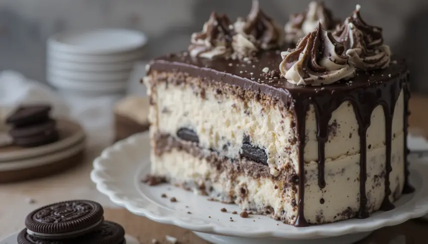 Oreo Ice Cream Cake With Chocolate Ganache