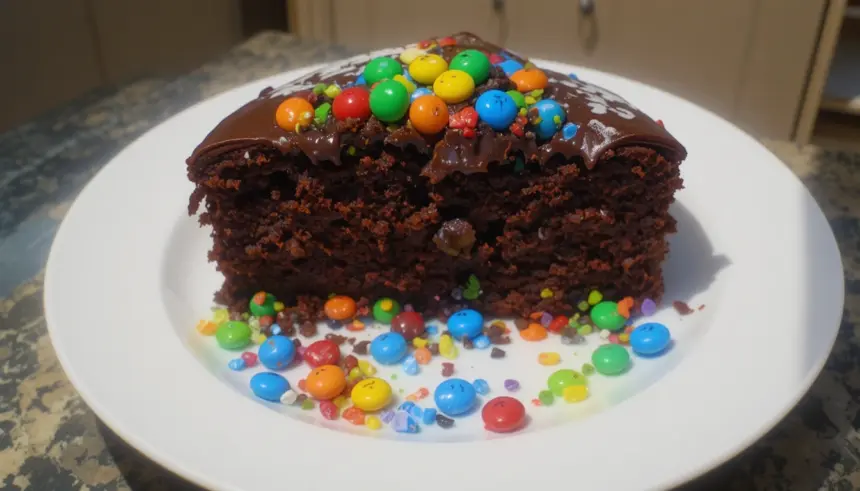 Chocolate Cake With M&M Surprise