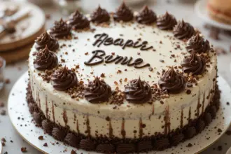 Round Cake With Chocolate Decorations