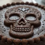 Chocolate Cake With Skull Design