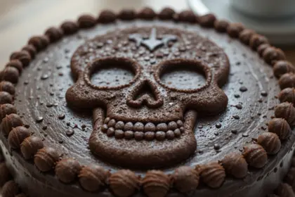 Chocolate Cake With Skull Design