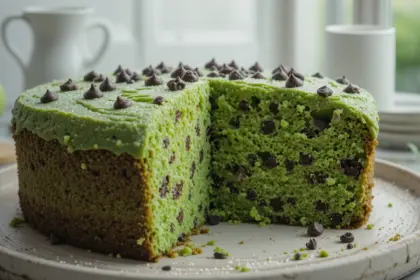 Green Cake With Chocolate Chips