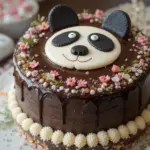 Chocolate Cake With Panda Decoration