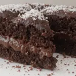Chocolate Cake With Grated Coconut Topping