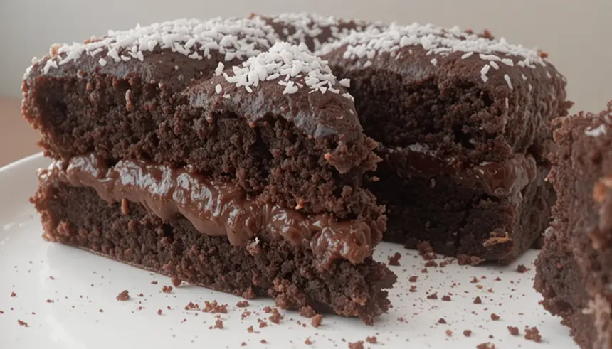 Chocolate Cake With Grated Coconut Topping