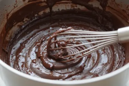 Chocolate Cake Batter With Whisk