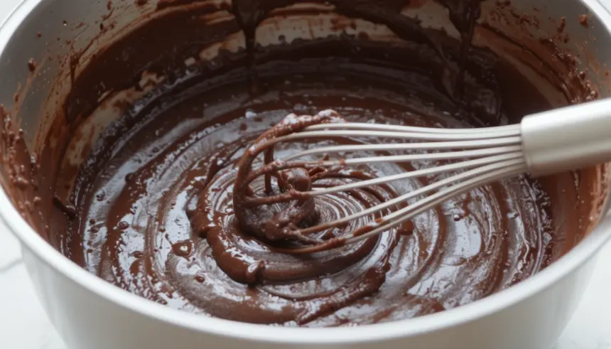 Chocolate Cake Batter With Whisk