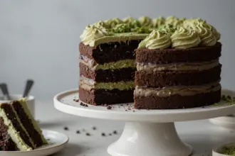 Vegan Chocolate Cake With Matcha Buttercream